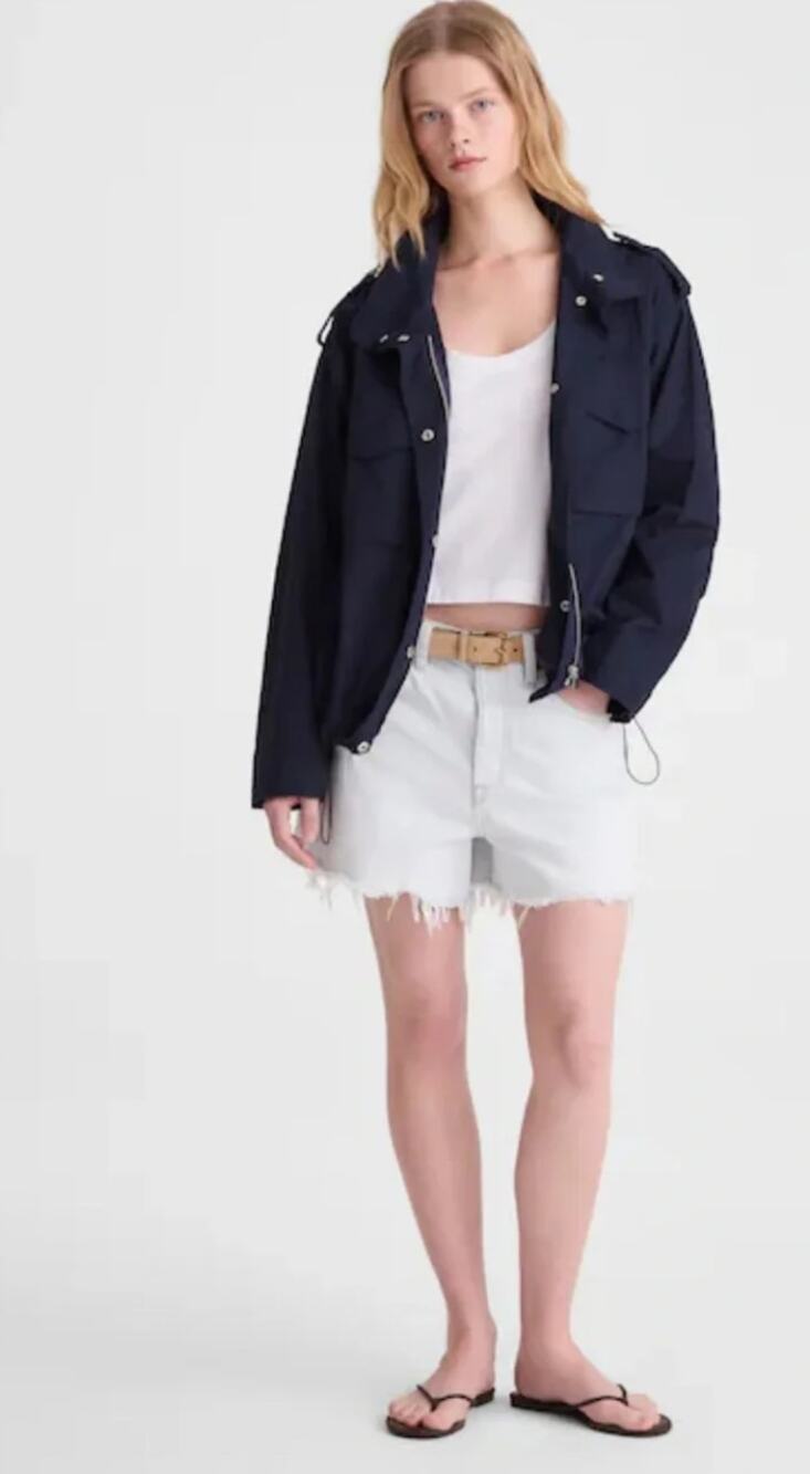 Madewell Field Jacket M NWT Navy Blue Washed Poplin OA383 Coastal Lightweight